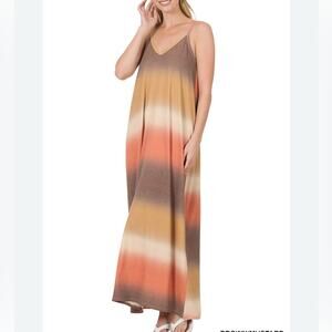 Zenana Outfitters Beige and Brown Dress size XL